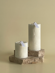 Pair of Frosted Pillar Candles